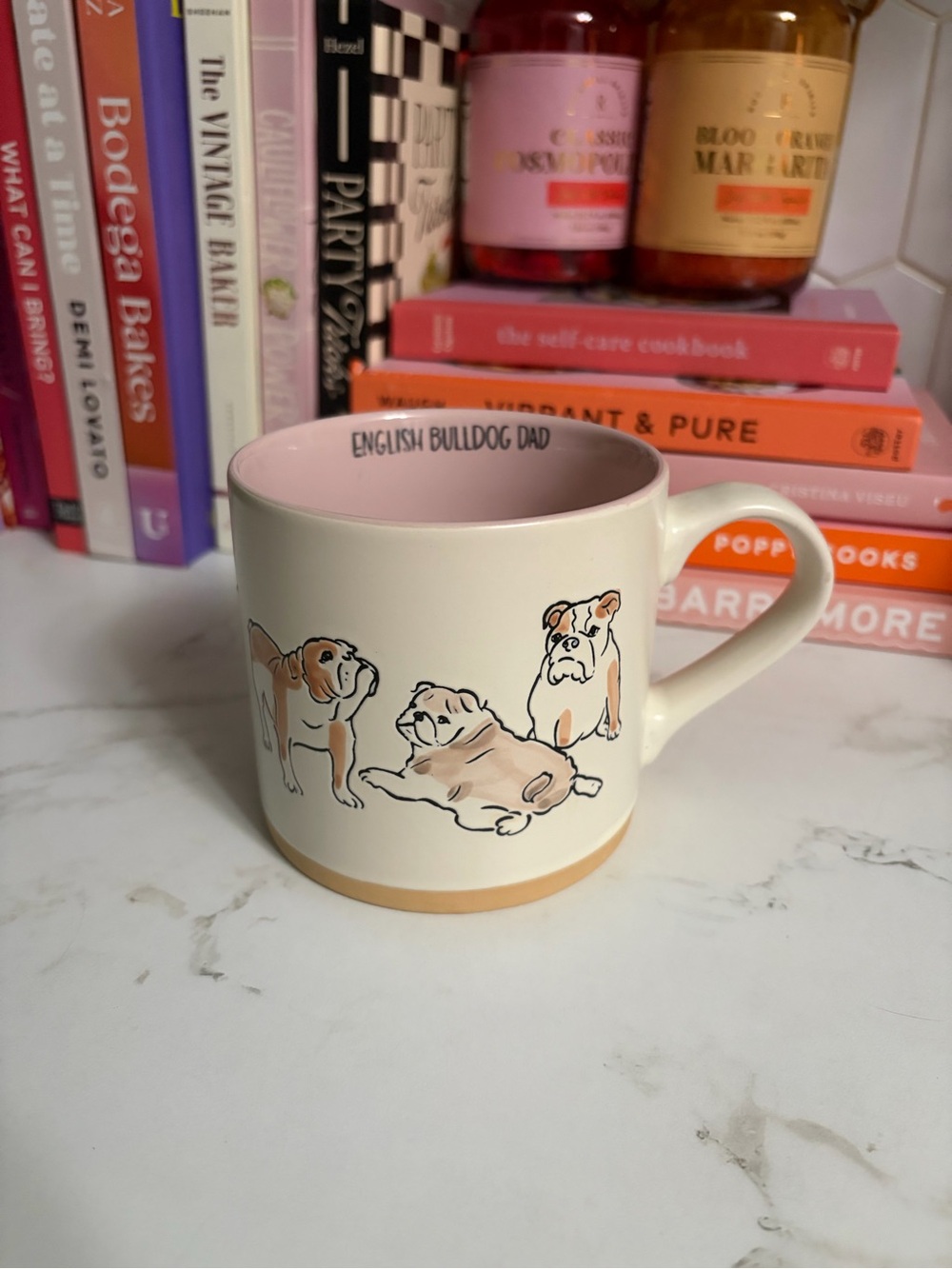 English Bulldog Dad Ceramic Mug - Cream with Tan Accent